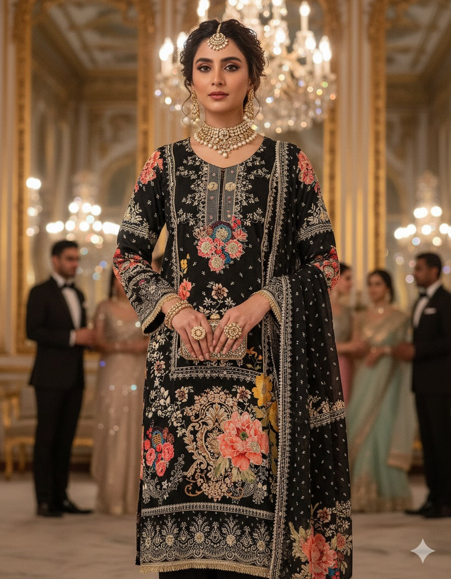 Majesty- Cotton Sateen Suit Set