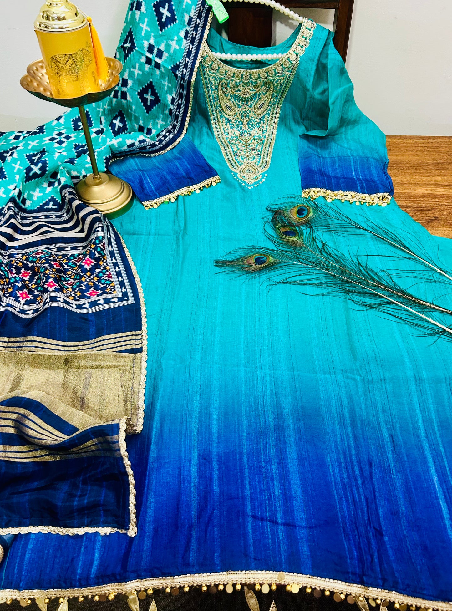 Mayuri- Peacock Paradise Plus Size Suit Set