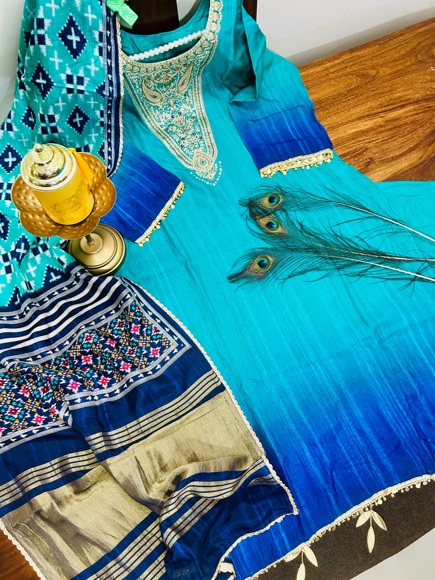 Mayuri- Peacock Paradise Plus Size Suit Set