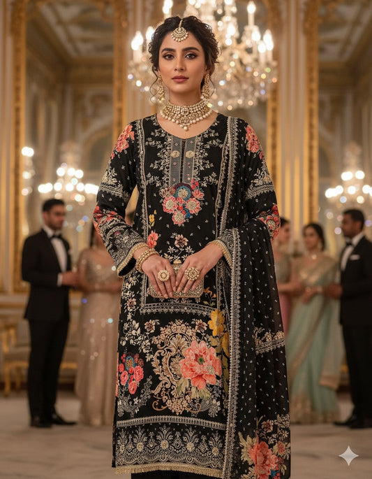 Majesty- Cotton Sateen Suit Set