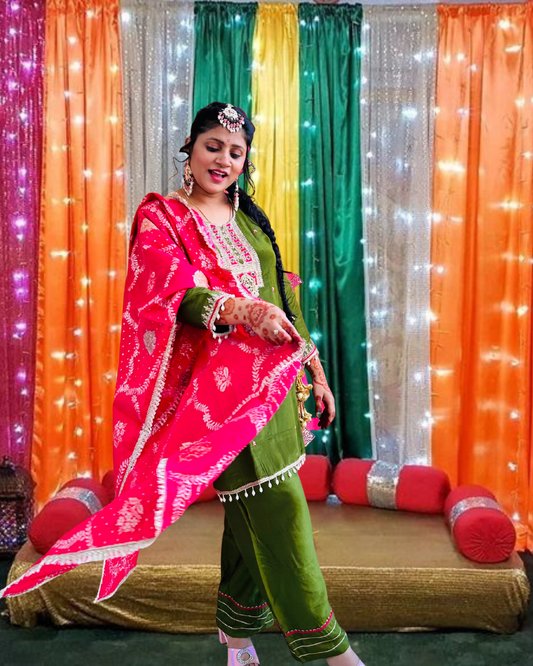 Ambi- Green Farshi Suit Set