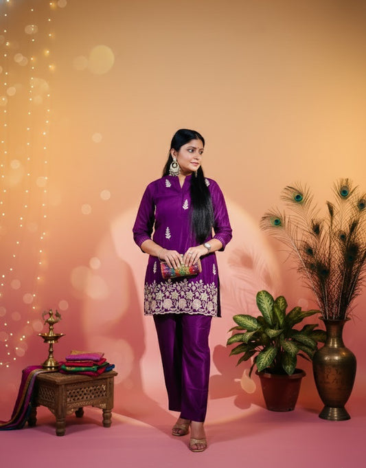 Shahi Rutt- Royal Purple Co-ord Set