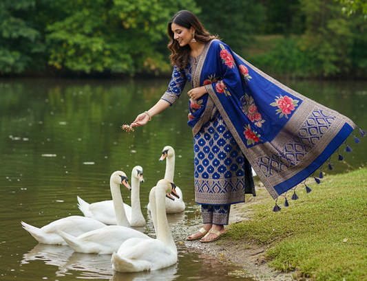 Devasi- Banarasi Plus Size Suit Set